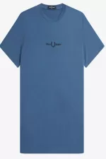 Fred Perry Embroidered Men’s T-Shirt Midnight Blue | QCHYJ9867