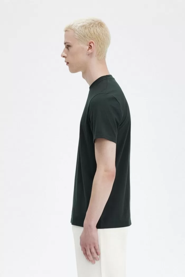 Fred Perry Embroidered Men’s T-Shirt Night Green | EMAQO3091