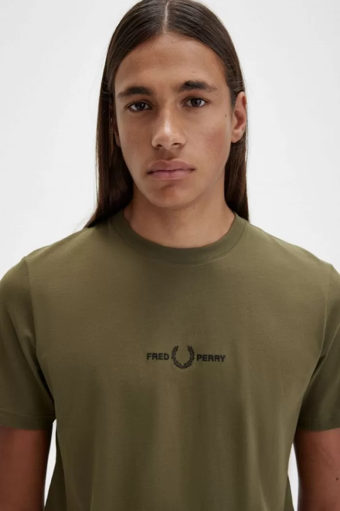 Fred Perry Embroidered Men’s T-Shirt Uniform Green | TNVJK6245