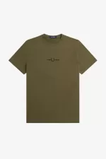 Fred Perry Embroidered Men’s T-Shirt Uniform Green | TNVJK6245