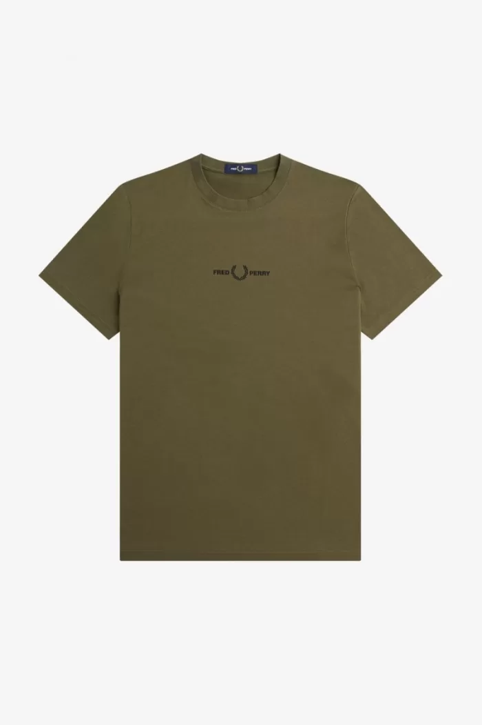 Fred Perry Embroidered Men’s T-Shirt Uniform Green | TNVJK6245