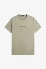 Fred Perry Embroidered Men’s T-Shirt Warm Grey | UZCGA4318