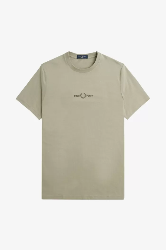 Fred Perry Embroidered Men’s T-Shirt Warm Grey | UZCGA4318