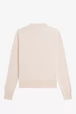 Fred Perry Embroidered Women’s Jumper Milky Pink | EQFJM4193