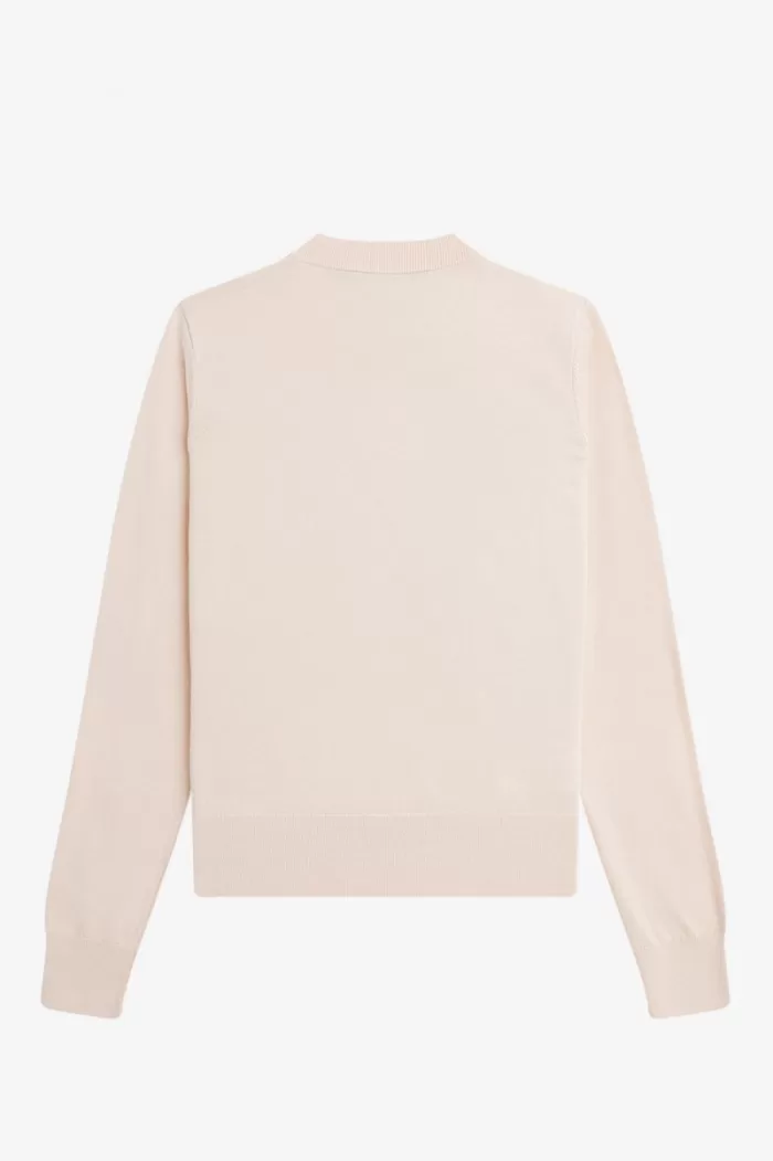 Fred Perry Embroidered Women’s Jumper Milky Pink | EQFJM4193