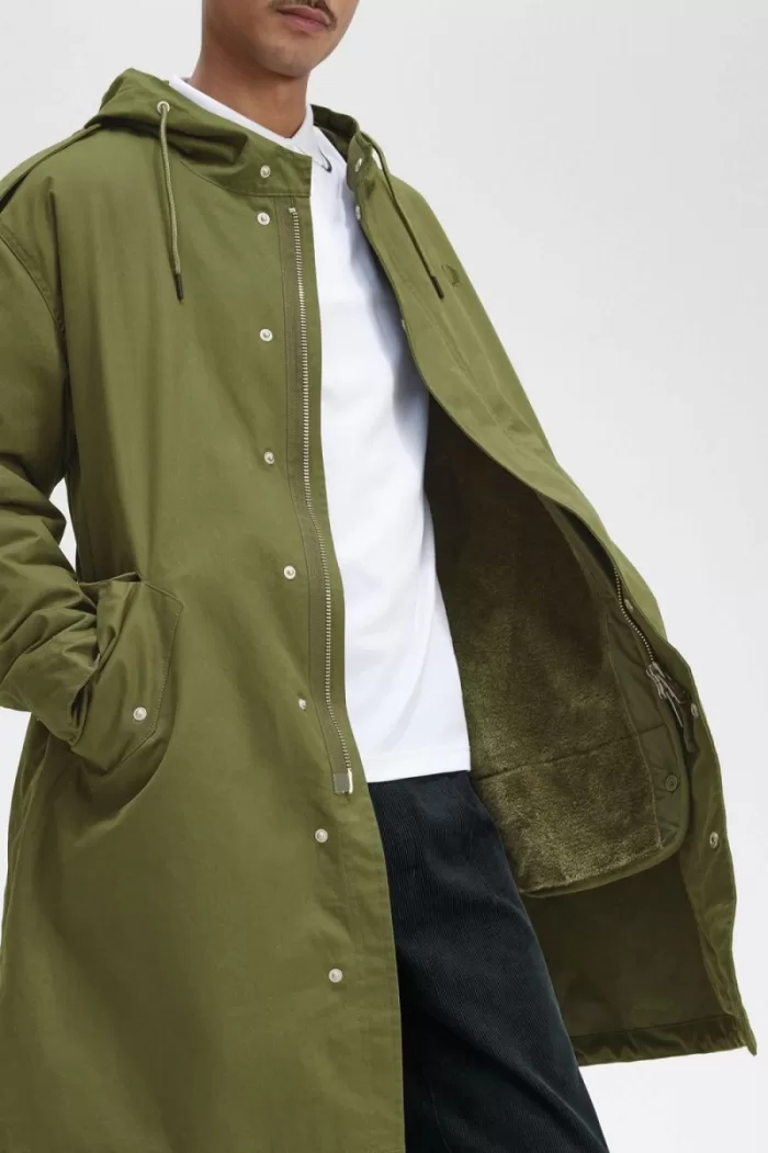 Fred Perry Faux Fur Lined Men’s Parka Parka Green | UFOHL1593