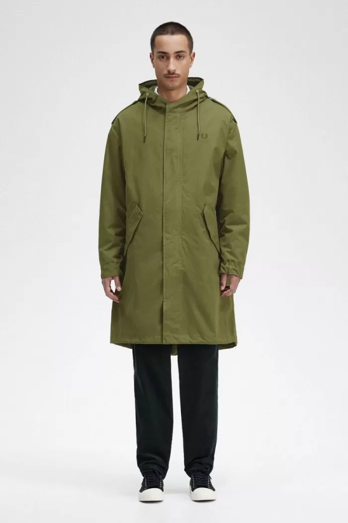 Fred Perry Faux Fur Lined Men’s Parka Parka Green | UFOHL1593