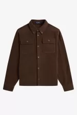 Fred Perry Fleece Men’s Shirt Burnt Tobacco | EWHIY4265