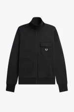 Fred Perry Funnel Neck Men’s Track Jackets Black | SHLYD2138