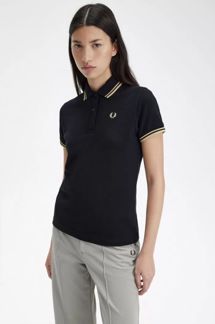 Fred Perry G12 Women’s Shirt Black Champagne | UIZGX2768