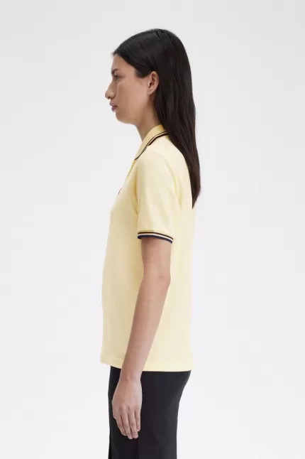 Fred Perry G3600 Women’s Shirt Aqua Cream French Navy | DTPZV8342