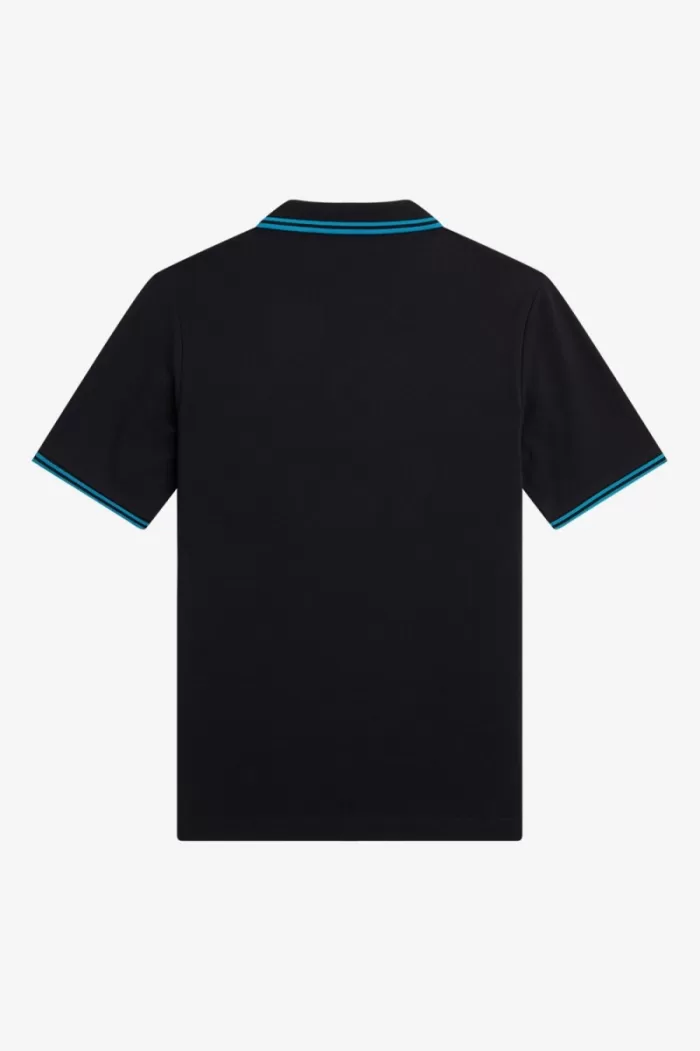 Fred Perry G3600 Women’s Shirt Black Cyber Blue Cyber Blue | HRPEO4650