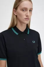 Fred Perry G3600 Women’s Shirt Black Deep Mint Deep Mint | LETRY3750