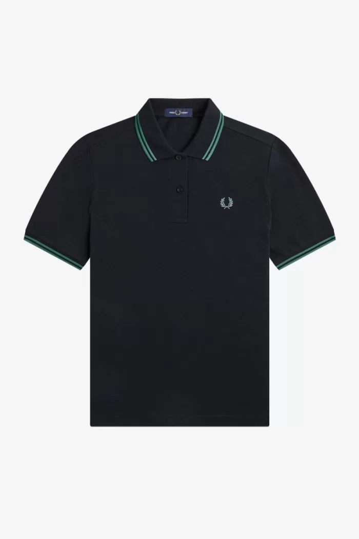 Fred Perry G3600 Women’s Shirt Black Deep Mint Deep Mint | LETRY3750