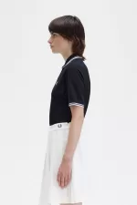 Fred Perry G3600 Women’s Shirt Black White | SEHZU7460