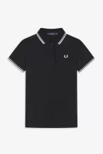 Fred Perry G3600 Women’s Shirt Black White | SEHZU7460