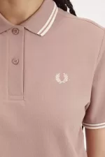 Fred Perry G3600 Women’s Shirt Dark Pink Beige | CDYMT9431