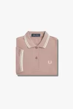 Fred Perry G3600 Women’s Shirt Dark Pink Beige | CDYMT9431