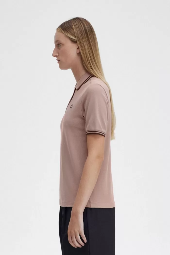 Fred Perry G3600 Women’s Shirt Dark Pink Burnt Tobacco | LEYKP8341