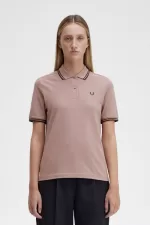 Fred Perry G3600 Women’s Shirt Dark Pink Burnt Tobacco | LEYKP8341