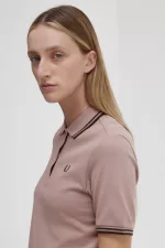 Fred Perry G3600 Women’s Shirt Dark Pink Burnt Tobacco | LEYKP8341