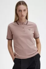 Fred Perry G3600 Women’s Shirt Dark Pink Burnt Tobacco | LEYKP8341