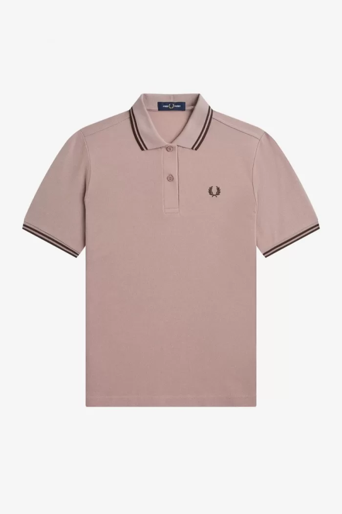 Fred Perry G3600 Women’s Shirt Dark Pink Burnt Tobacco | LEYKP8341