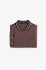 Fred Perry G3600 Women’s Shirt Dark Red Warm Grey Black | DEBGF9268