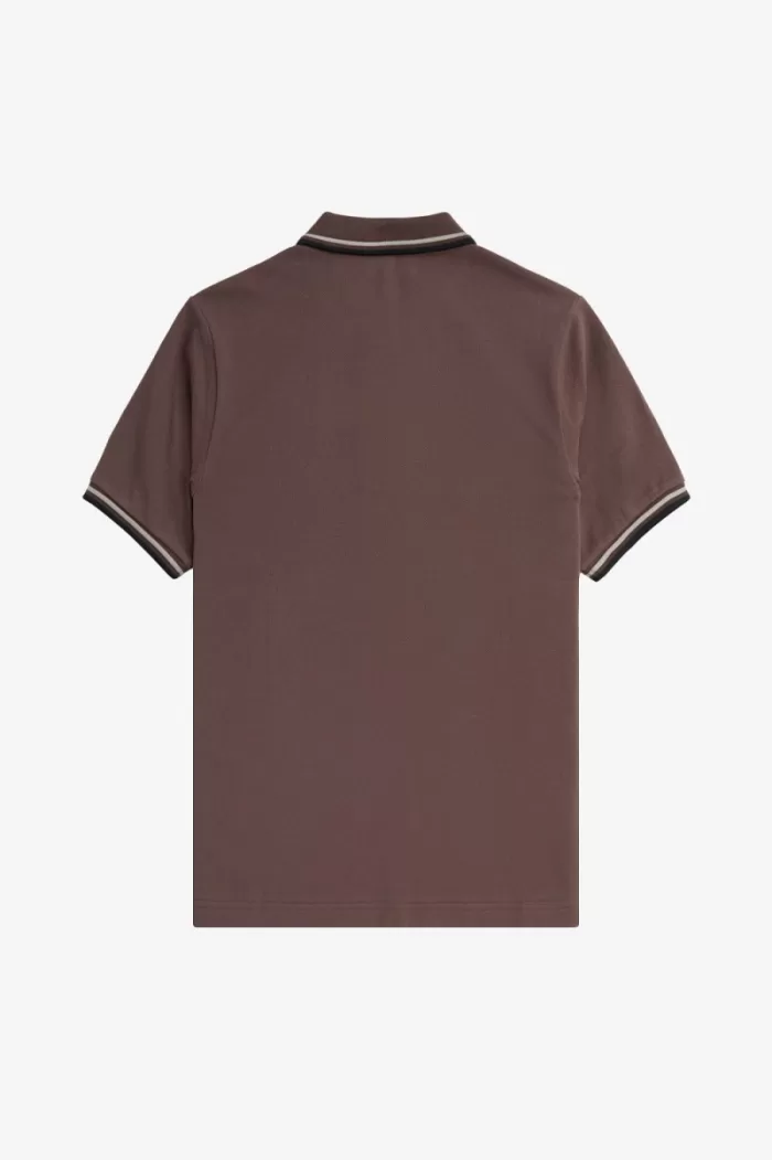 Fred Perry G3600 Women’s Shirt Dark Red Warm Grey Black | DEBGF9268