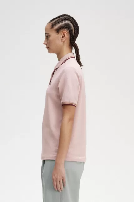 Fred Perry G3600 Women’s Shirt Dusty Rose Pink Brown Oxblood | PRAFC2415