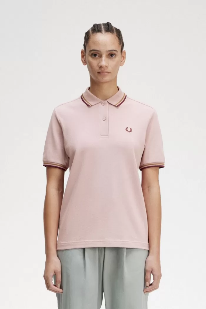 Fred Perry G3600 Women’s Shirt Dusty Rose Pink Brown Oxblood | PRAFC2415