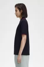 Fred Perry G3600 Women’s Shirt Navy Oxblood Oxblood | IQGMO4268