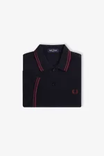 Fred Perry G3600 Women’s Shirt Navy Oxblood Oxblood | IQGMO4268