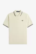 Fred Perry G3600 Women’s Shirt Oatmeal Dark Pink Black | NFUBS7143