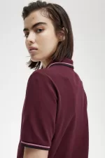 Fred Perry G3600 Women’s Shirt Oxblood Dusty Rose Pink Black | NCJPS3290