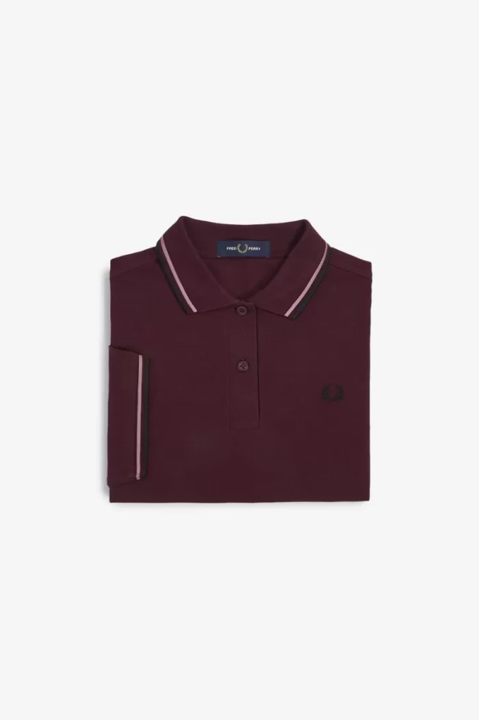 Fred Perry G3600 Women’s Shirt Oxblood Dusty Rose Pink Black | NCJPS3290