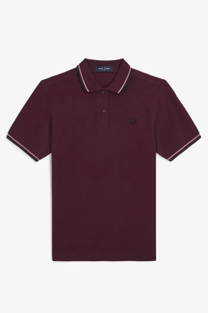 Fred Perry G3600 Women’s Shirt Oxblood Dusty Rose Pink Black | NCJPS3290