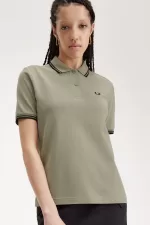 Fred Perry G3600 Women’s Shirt Warm Grey Black | SMOXG9384