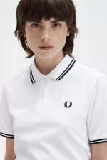 Fred Perry G3600 Women’s Shirt White Black | VHKGX2908