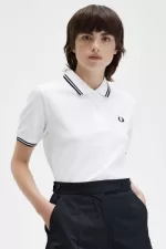 Fred Perry G3600 Women’s Shirt White Black | VHKGX2908