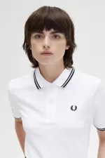 Fred Perry G3600 Women’s Shirt White Black | VHKGX2908