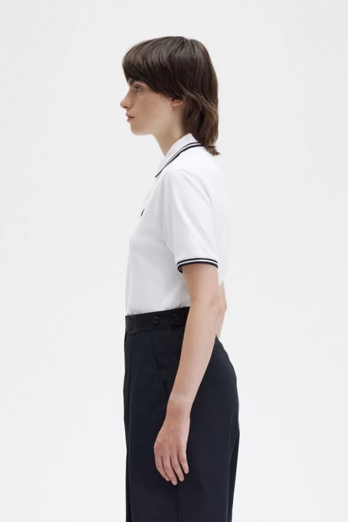 Fred Perry G3600 Women’s Shirt White Black | VHKGX2908