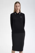 Fred Perry G3636 Women’s Shirt Black Warm Grey | DAHWK5672