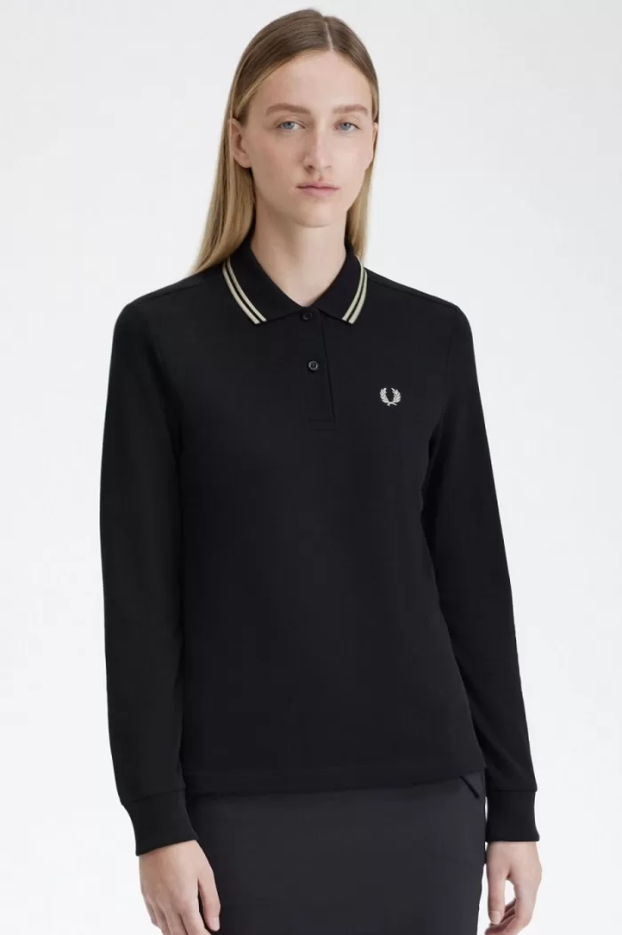 Fred Perry G3636 Women’s Shirt Black Warm Grey | DAHWK5672