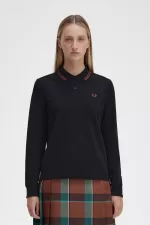 Fred Perry G3636 Women’s Shirt Black Whisky Brown | UGQFM1248