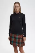 Fred Perry G3636 Women’s Shirt Black Whisky Brown | UGQFM1248