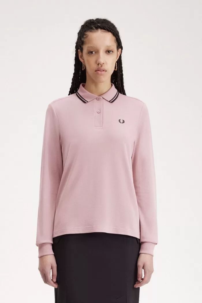 Fred Perry G3636 Women’s Shirt Dusty Rose Pink Black | GXOEA8953