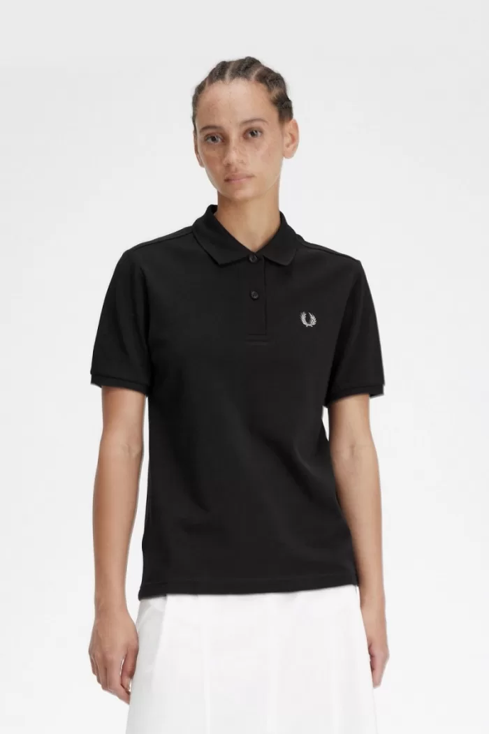 Fred Perry G6000 Women’s Shirt Black Warm Grey | APLCI2913