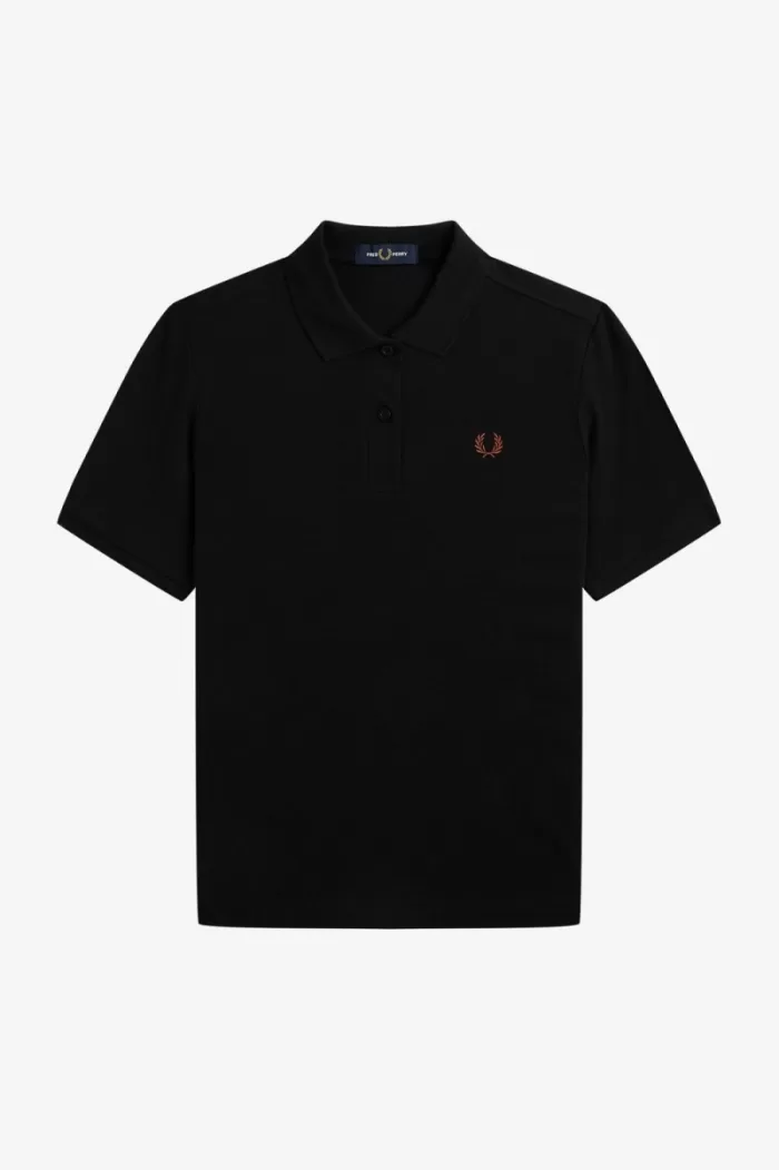 Fred Perry G6000 Women’s Shirt Black Whisky Brown | PLCES8163