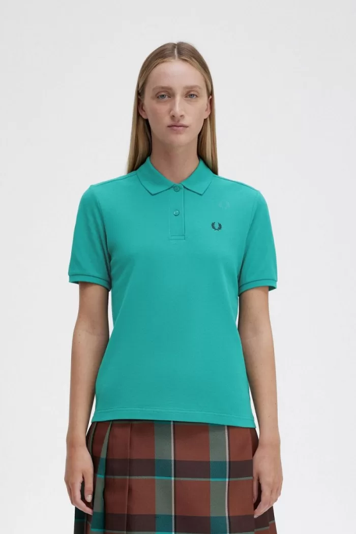 Fred Perry G6000 Women’s Shirt Deep Mint Black | ZCDAG6987